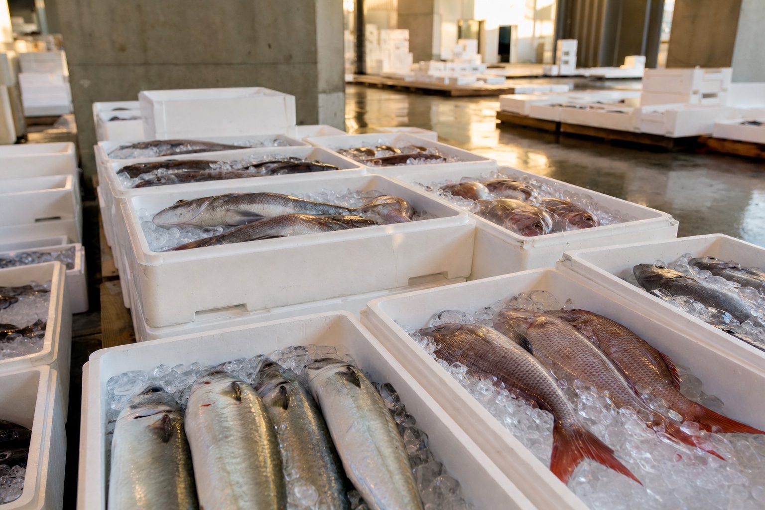 市場に並ぶ鮮魚